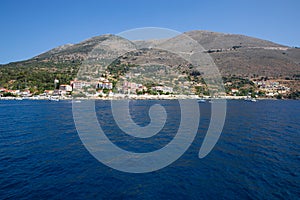 Greece, Kastos island in summer view from the sea.