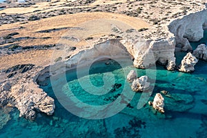 Greece, Kato Koufonisi small Cyclades island, aerial drone view photo