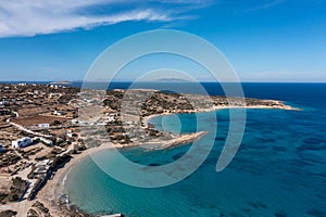 Greece, Koufonisi island, sandy beaches, aerial drone view