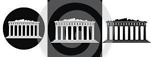 Greece logo. Isolated Greek architecture on white background