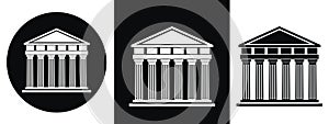 Greece logo. Isolated Greek architecture on white background