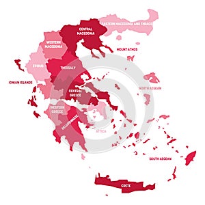 Greece - map of decentralized administrations