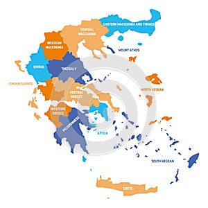 Greece - map of decentralized administrations