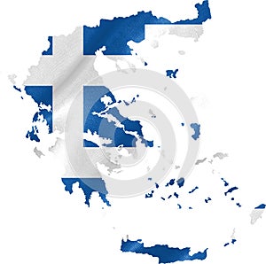Greece Map with Flag