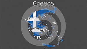 Greece map-flag illustration