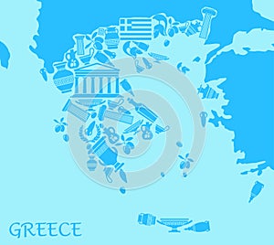 Greece map. Vector illustration