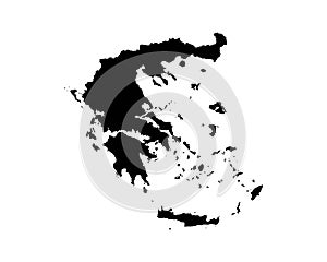 Greece Map. Greek Country Map. Hellenic Republic Black and White National Nation Outline Geography Border Boundary Shape Territory