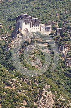 Greece, Mount Athos, The monastery of Simonopetra or monastery of Simonos Petras in monastic republic of Athos