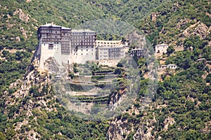 Greece, Mount Athos, The monastery of Simonopetra or monastery of Simonos Petras in monastic republic of Athos