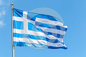 Greece national flag on a sunny day