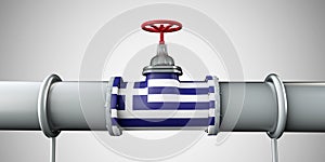 Greece oil and gas fuel pipeline. Oil industry concept. 3D Rendering