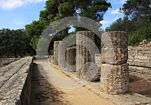 Greece Olympia Doric columns photo