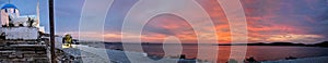 Greece Paros sunset panorama