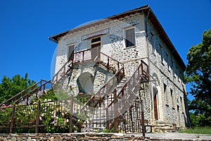 Greece, Pelion mountain, Tsagarada city, traditional building, built with stones.school