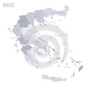 Greece political map of administrative divisions