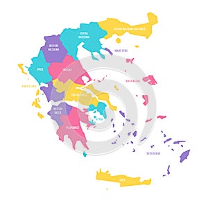 Greece political map of administrative divisions