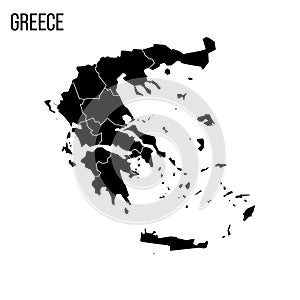 Greece political map of administrative divisions