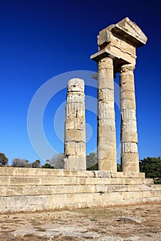 Greece, Rhodes, Acropolis, temple ruins