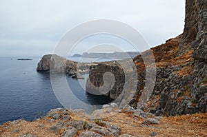 Greece, Rhodes. Beautiful views. Sea and mountain.