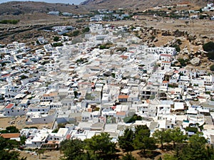 Greece Rhodes Lindos town houses