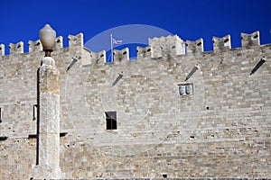 Greece, Rhodes.Wall of ancient city