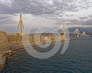 Greece, rio antirion suspended bridge