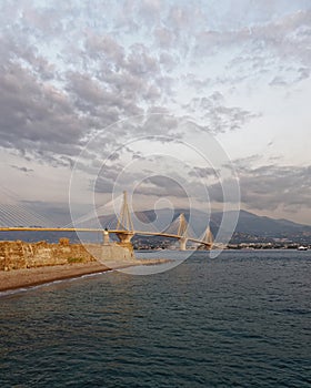 Greece, rio antirion suspended bridge photo