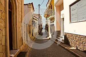 Greece, The road which leads to the port, Aegina town, Aegina Island