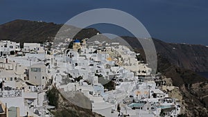 Greece Santorini island in Cyclades at summer, the most famous sunset in the world over the sea.