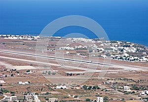 Greece, Santorini National Airport, aerial view