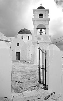 Greece. Santorini. Town of Fira. Classical church