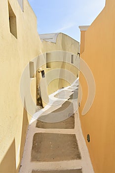 Greece, Santrorini. An alley in the village of Emborio.