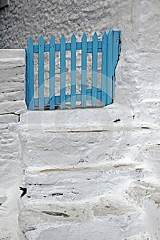 Greece, Sifnos island, doorway in Kastro traditional village.