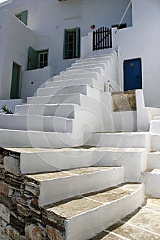 Greece, Sifnos island, house in Kastro traditional village.