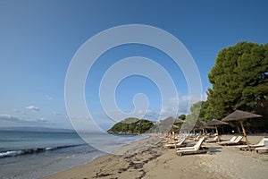 Greece, Skiathos island, the wonderful Koukounaries beach, world famous