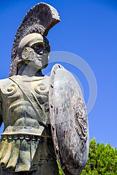 Greece, Statue of Leonidas in the streets of Sparta