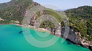 Greece summer holidays. Best beaches of Corfu island. Glyfada beach