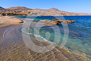 Greece summertime: Kalafati Beach is a beautiful Mykonos beach in the Cyclades islands. photo