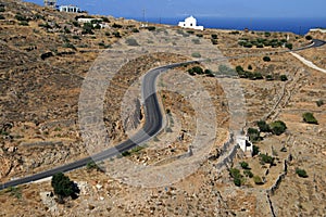 Greece, Syros, Windy road