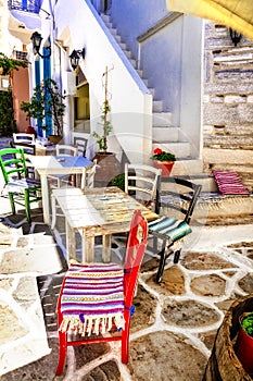 Greece travel, charming streets and coffee bars