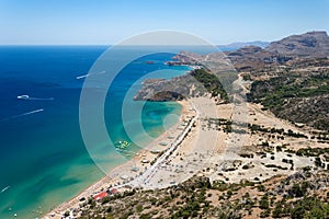 Greece, Tsambika beach of Rhodes island.