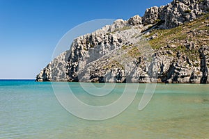 Greece, Tsambika beach of Rhodes island.