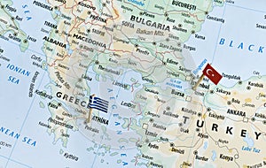 Greece and Turkey map, holiday destinations