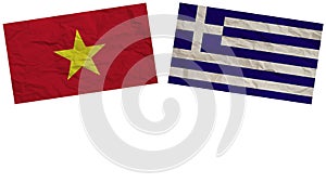 Greece and Vietnam Flags Together Paper Texture Illustration