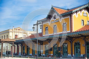 Greece, Volos Railway Station, Vintage Architecture. emblematic building of the city of Volos