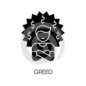 Greed black glyph icon