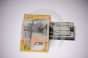 Greed and temptation financial money trap Australian Fifty dollars