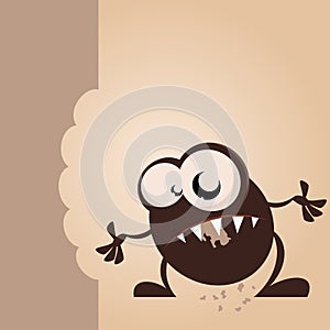 Greedy cartoon monster photo