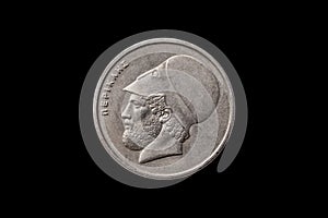 Greek 20 Drachma coin dated 1982 with a portrait image of  Pericles 495 â€“ 429 BC