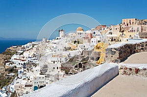 Greek Aegean island, Santorini, in the summer day, Greece